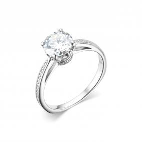 Серебряное кольцо Дар К-5140рс1612800 с фианитом и муассанитом К-5140рс1612800 фото
