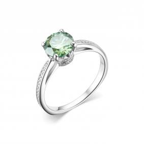Серебряное кольцо Дар К-5140рс1613900 с фианитом, Параиба и муассанитом К-5140рс1613900 фото