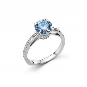 Серебряное кольцо Дар К-5140рс1616400 с фианитом и муассанитом К-5140рс1616400 фото