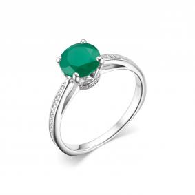 Серебряное кольцо Дар К-5140рс40900 с фианитом и агатом К-5140рс40900 фото