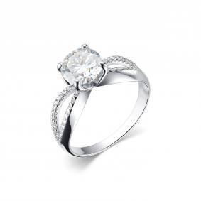 Серебряное кольцо Дар К-5141рс1612800 с фианитом и муассанитом К-5141рс1612800 фото