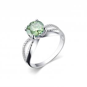 Серебряное кольцо Дар К-5141рс1613900 с фианитом, Параиба и муассанитом К-5141рс1613900 фото