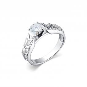 Серебряное кольцо Дар К-5143рс1612800 с фианитом и муассанитом К-5143рс1612800 фото