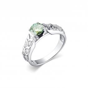 Серебряное кольцо Дар К-5143рс1613900 с фианитом, Параиба и муассанитом К-5143рс1613900 фото
