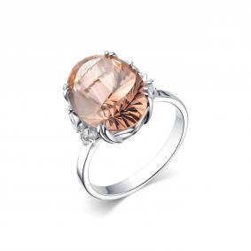 Серебряное кольцо Дар К-5146рс363200 с фианитом, ситаллом и морганитом К-5146рс363200 фото
