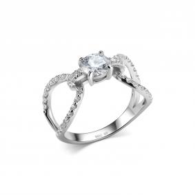 Серебряное кольцо Дар К-5153рс1612800 с фианитом и муассанитом К-5153рс1612800 фото
