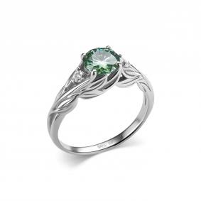 Серебряное кольцо Дар К-5156рс1613900 с фианитом, Параиба и муассанитом К-5156рс1613900 фото