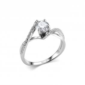 Серебряное кольцо Дар К-5157рс1612800 с фианитом и муассанитом К-5157рс1612800 фото