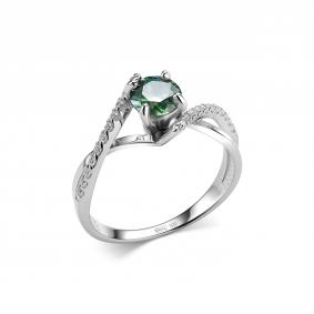 Серебряное кольцо Дар К-5157рс1613900 с фианитом, Параиба и муассанитом К-5157рс1613900 фото