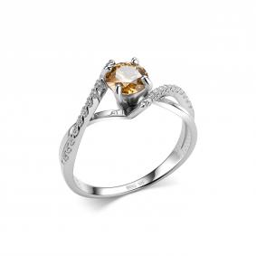 Серебряное кольцо Дар К-5157рс162000 с фианитом и муассанитом К-5157рс162000 фото