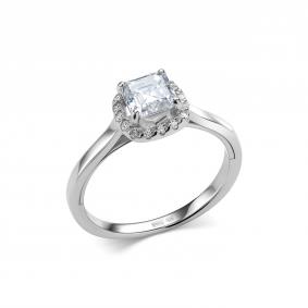 Серебряное кольцо Дар К-5159рс1612800 с фианитом и муассанитом К-5159рс1612800 фото