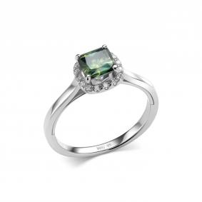 Серебряное кольцо Дар К-5159рс1613900 с фианитом, Параиба и муассанитом К-5159рс1613900 фото