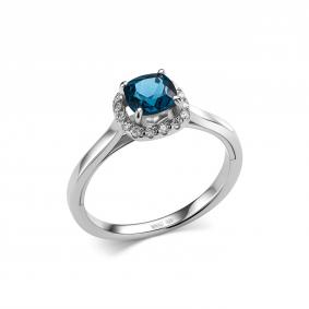 Серебряное кольцо Дар К-5159рс41100 с фианитом и Лондон топазом К-5159рс41100 фото