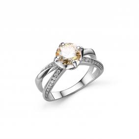Серебряное кольцо Дар К-5162рс162000 с фианитом и муассанитом К-5162рс162000 фото