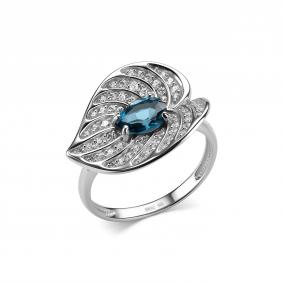 Серебряное кольцо Дар К-5169рс41100 с фианитом и Лондон топазом К-5169рс41100 фото