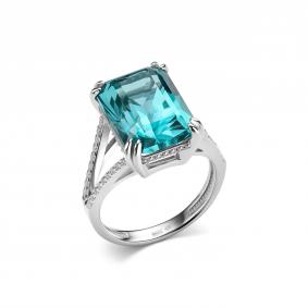Серебряное кольцо Дар К-5170рс314900 с фианитом и ситаллом К-5170рс314900 фото