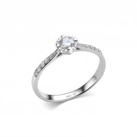 Серебряное кольцо Дар К-5172рс1612800 с фианитом и муассанитом К-5172рс1612800 фото