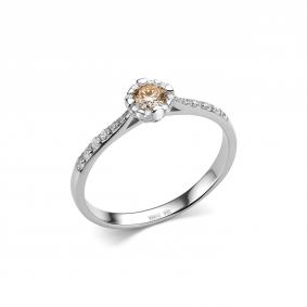 Серебряное кольцо Дар К-5172рс162000 с фианитом и муассанитом К-5172рс162000 фото