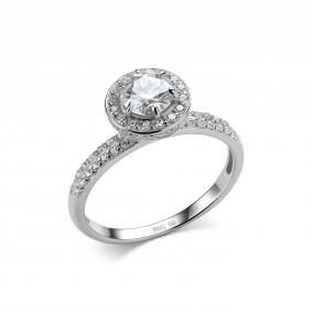 Серебряное кольцо Дар К-5174рс1612800 с фианитом и муассанитом К-5174рс1612800 фото