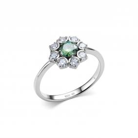 Серебряное кольцо Дар К-5175рс16139128 с Параиба и муассанитом К-5175рс16139128 фото