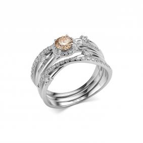 Серебряное кольцо Дар К-5176рс162000 с фианитом и муассанитом К-5176рс162000 фото