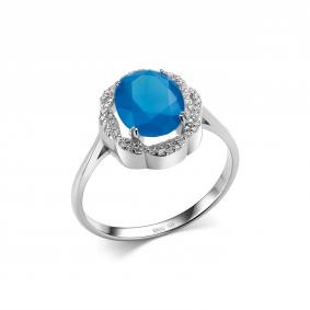 Серебряное кольцо Дар К-5180рс43500 с фианитом и агатом К-5180рс43500 фото