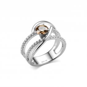 Серебряное кольцо Дар К-5189рс162000 с фианитом и муассанитом К-5189рс162000 фото
