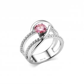 Серебряное кольцо Дар К-5189рс167100 с фианитом и муассанитом К-5189рс167100 фото