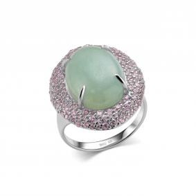 Серебряное кольцо Дар К-5191рк425271 с фианитом и аквамарином К-5191рк425271 фото