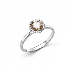Серебряное кольцо Дар К-5192рс162000 с фианитом и муассанитом К-5192рс162000 фото