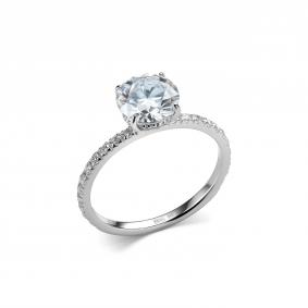 Серебряное кольцо Дар К-5194рс1612800 с фианитом и муассанитом К-5194рс1612800 фото