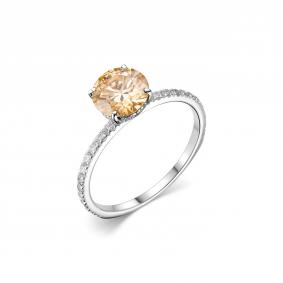 Серебряное кольцо Дар К-5194рс162000 с фианитом и муассанитом К-5194рс162000 фото