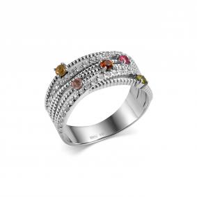 Серебряное кольцо Дар К-5196рс42800 с фианитом и турмалином К-5196рс42800 фото