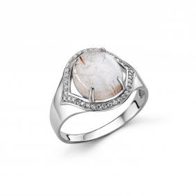 Серебряное кольцо Дар К-5208рк46500 с фианитом и кварцем К-5208рк46500 фото