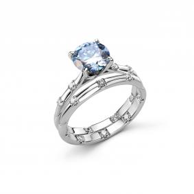 Серебряное кольцо Дар К-5210рс1616400 с фианитом и муассанитом К-5210рс1616400 фото