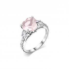 Серебряное кольцо Дар К-5227рс421200 с фианитом и кварцем К-5227рс421200 фото