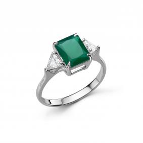 Серебряное кольцо Дар К-5229/1рс409200 с фианитом и агатом К-5229/1рс409200 фото