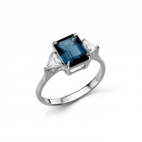 Серебряное кольцо Дар К-5229/1рс411200 с фианитом и Лондон топазом К-5229/1рс411200 фото