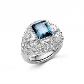 Серебряное кольцо Дар К-5229рс411200 с фианитом и Лондон топазом К-5229рс411200 фото