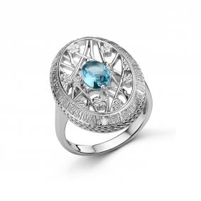Серебряное кольцо Дар К-5230рс102 с топазом и кварцем К-5230рс102 фото