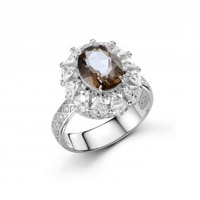 Серебряное кольцо Дар К-5231рс4158200 с фианитом и горным хрусталём К-5231рс4158200 фото