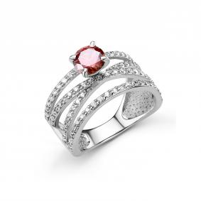 Серебряное кольцо Дар К-5237рс1616100 с фианитом и муассанитом К-5237рс1616100 фото
