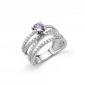 Серебряное кольцо Дар К-5237рс1616500 с фианитом и муассанитом К-5237рс1616500 фото