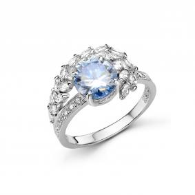 Серебряное кольцо Дар К-5240рс1616400 с фианитом и муассанитом К-5240рс1616400 фото