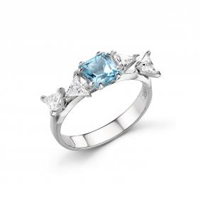 Серебряное кольцо Дар К-5252рс40200 с топазом и фианитом К-5252рс40200 фото