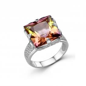 Серебряное кольцо Дар К-5256рс52600 с фианитом, кварцем и аметрином К-5256рс52600 фото