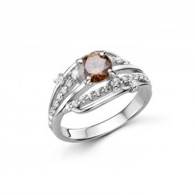 Серебряное кольцо Дар К-5263рс16168 с фианитом и муассанитом К-5263рс16168 фото