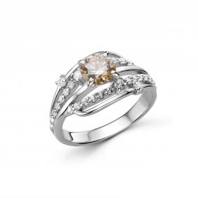 Серебряное кольцо Дар К-5263рс162000 с фианитом и муассанитом К-5263рс162000 фото