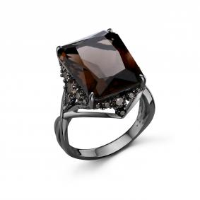 Серебряное кольцо Дар К-5267чрс407 с раухтопазом К-5267чрс407 фото