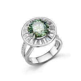 Серебряное кольцо Дар К-5268рс1613900 с фианитом, Параиба и муассанитом К-5268рс1613900 фото